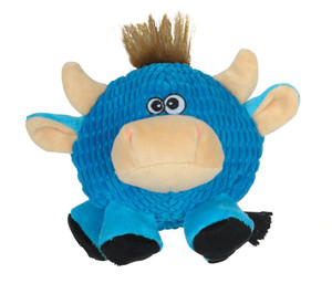 SmartPetLove Tender Tuff Round Blue Cow Dog Toy -- 1 Toy