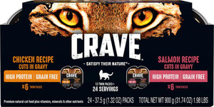 Crave Wet Cat Food Variety Pack Chicken & Salmon in Gravy -- 12 Twin Packs