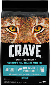 Crave Adult Cat Food Salmon & Ocean Fish -- 4 lbs