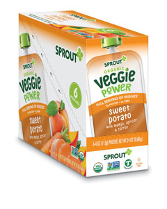 Sprout Organic Baby Food Veggie Power Sweet Potato with Mango Apricot & Carrot -- 4 oz Each / Pack of 6