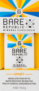 Bare Republic Mineral Sport Sunscreen Stick SPF 50 Untinted -- 0.5 oz