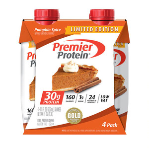 Premier Protein 30g Protein Shakes Limited Edition Pumpkin Spice -- 11 fl oz Each / Pack of 4