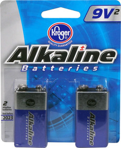 3 PACK of Kroger Alkaline 9V Batteries -- 2 Batteries