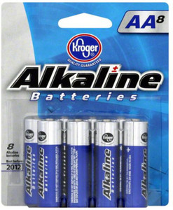 3 PACK of Kroger Alkaline AA Batteries -- 8 Batteries