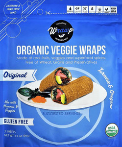 3 PACK of WrawP Organic Veggie Wraps - Original Turmeric & Oregano -- 3 Wraps