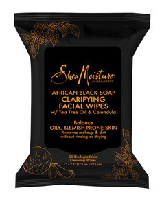3 PACK OF SheaMoisture, African Black Soap, Clarifying Facial Wipes, 30 Wipes,SheaMoisture, African Black Soap, Clarifying Facial Wipes, 30 Wipes