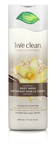 3 PACK of Live Clean Soothing Body Wash Vanilla Oatmeal -- 17 fl oz