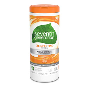 3 PACK of Seventh Generation Disinfecting Wipes Lemongrass and Citrus -- 35 Wipes