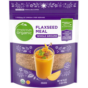 3 PACK of Simple Truth Organic Whole Ground Flaxseed Meal -- 16 oz