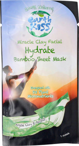 3 PACK of Earth Kiss Miracle Clay Facial Hydrate Bamboo Sheet Mask -- 0.59 oz