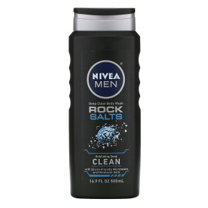 3 PACK OF Nivea, Men, Deep Clean Body Wash, Rock Salts, 16.9 fl oz (500 ml)