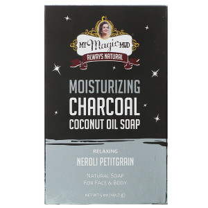 3 PACK OF My Magic Mud, Moisturizing Charcoal, Coconut Oil Soap, Relaxing Neroli Petitgrain, 5 oz (141.7 g)