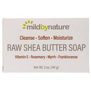 3 PACK OF Mild By Nature, Raw Shea Butter, Bar Soap, with Vitamin E, Rosemary, Myrrh & Frankincense, 5 oz (141 g)
