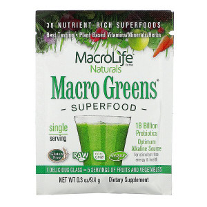 3 PACK OF Macrolife Naturals, Macro Greens, Superfood, 0.3 oz (9.4 g)