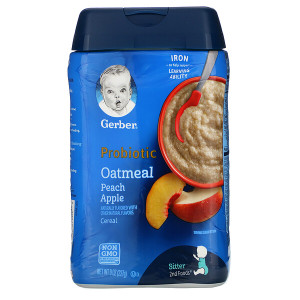 3 PACK OF Gerber, Probiotic Oatmeal Cereal, Peach Apple, 8 oz (227 g)