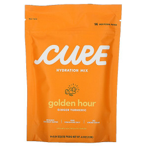 Cure Hydration, Hydration Mix, Golden Hour Ginger Turmeric, 14 Packs, 0.34 oz (9.5 g) Each