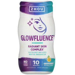 3 PACK OF Zhou Nutrition, Glowfluence, Nutrient-Infused Water Enhancer, Grapefruit, 1.69 fl oz (50 ml)