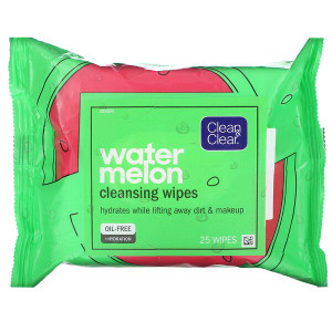 3 PACK OF Clean & Clear, Watermelon Cleansing Wipes, 25 Wipes