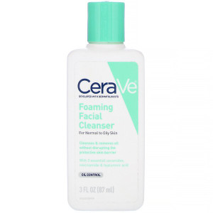 3 PACK OF CeraVe, Foaming Facial Cleanser, 3 fl oz (87 ml)
