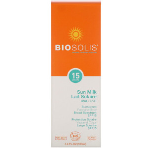 Biosolis, Sun Milk, Sunscreen, SPF 15, 3.4 fl oz (100 ml)