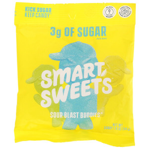 3 PACK OF SmartSweets, Sour Blast Buddies,  Berry, Blue Raspberry, Lime, Lemon, Orange, 1.8 oz (50 g)