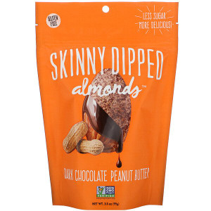 3 PACK OF Skinny Dipped, Almonds, Dark Chocolate Peanut Butter, 3.5 oz (99 g)
