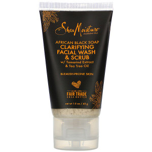 3 PACK OF SheaMoisture, African Black Soap, Clarifying Facial Wash & Scrub, 1.5 oz (43 g)