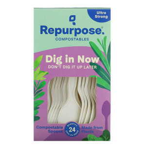 3 PACK OF Repurpose, Ultra Strong, Compostable Spoons, 24 Count
