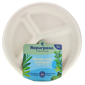 3 PACK OF Repurpose, Heavy Duty, 10" Sectional Plates, 20 Count