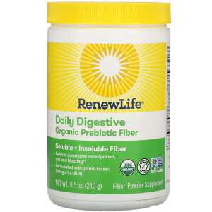 Renew Life, Daily Digestive Organic Prebiotic Fiber, 8.5 oz (240 g)