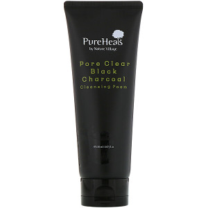 PureHeals, Pore Clear Black Charcoal, Cleansing Foam, 150 ml