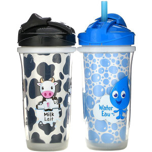 Playtex Baby, Sipsters, Milk & Water Straw Cups, 12M+, 2 Cups, 9 oz (266 ml) Each