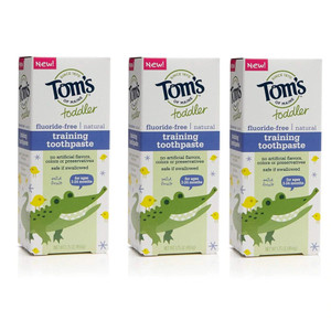 Toms of Maine Toddler Training Toothpaste Fluoride Free Mild Fruit -- 1.75 oz Each - Pack of 3