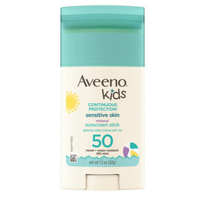 Aveeno Positively Mineral Sensitive Skin Sunscreen Stick SPF 50 -- 1.5 oz