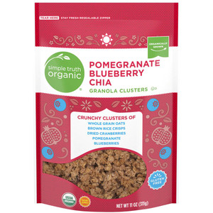 3 PACK OF Simple Truth Organic Granola Clusters Pomegranate Blueberry Chia -- 11 oz