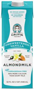 3 PACK OF Califia Farms Almondmilk Unsweetened Vanilla -- 32 fl oz