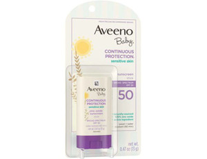 3 PACK OF Aveeno Baby Continuous Protection Sensitive Skin SPF 50 Stick -- 0.47 oz