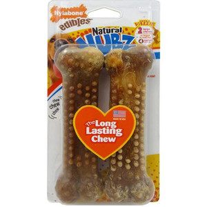 3 PACK of Nylabone Natural Nubz Edible Dog Chews Large Chicken -- 2 Dog Treats