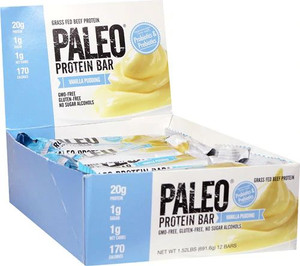 Julian Bakery Grass Fed Beef Paleo Protein Bar Vanilla Pudding -- 12 Bars