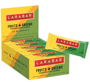 Larabar Fruits + Greens Food Bar Gluten Free Pineapple Kale Cashew -- 15 Bars