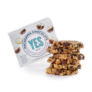 The YES Bar Vegan Gluten Free Real Food Low Sugar Paleo Snack Bar Macadamia Chocolate -- 6 Bars