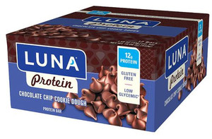 Clif LUNA Protein 12G Bar Chocolate Chip Cookie Dough -- 12 Bars