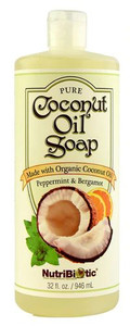 NutriBiotic Coconut Oil Soap Peppermint & Bergamot -- 32 fl oz