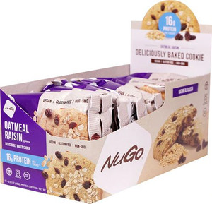 NuGo Nutrition Protein Cookies Oatmeal Raisin -- 12 Cookies