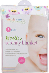 MiracleWare Owls Muslin Serenity Blanket -- 1 Piece