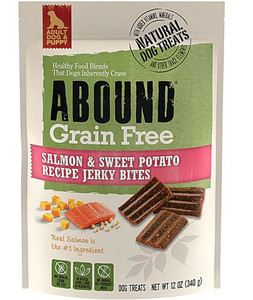 3 PACK of Abound Grain Free Jerky Bites for Dogs Salmon & Sweet Potato -- 12 oz