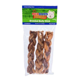 RedBarn Naturals Bully Braids 7 Inch Dog Treats -- 3 Dog Treats