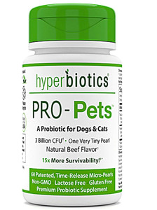 Hyperbiotics PRO-Pets Probiotics for Dogs & Cats Beef -- 60 Time-Release Micro-Pearls