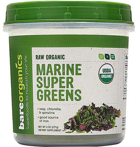 BareOrganics Marine Super Greens Powder Raw -- 8 oz