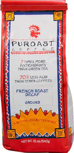 Puroast Low Acid Ground Coffee Decaf French Roast -- 12 oz